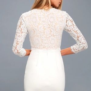 Lulu’s She Knows White Lace Bodycon Dress